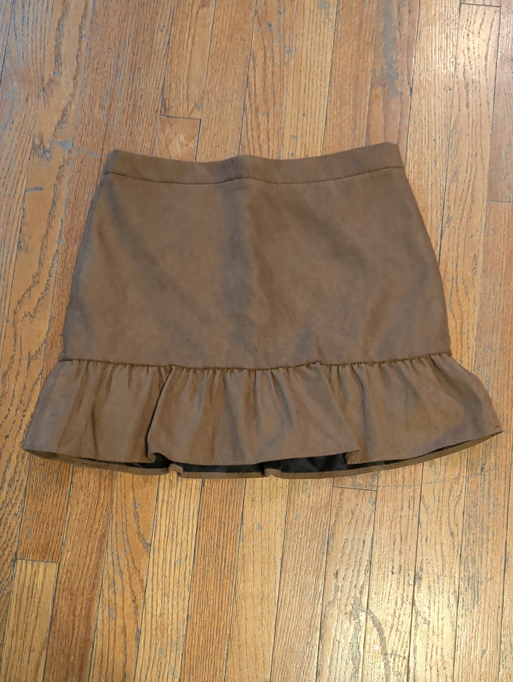 J. Crew Brown Ruffle-Hem Mini Skirt